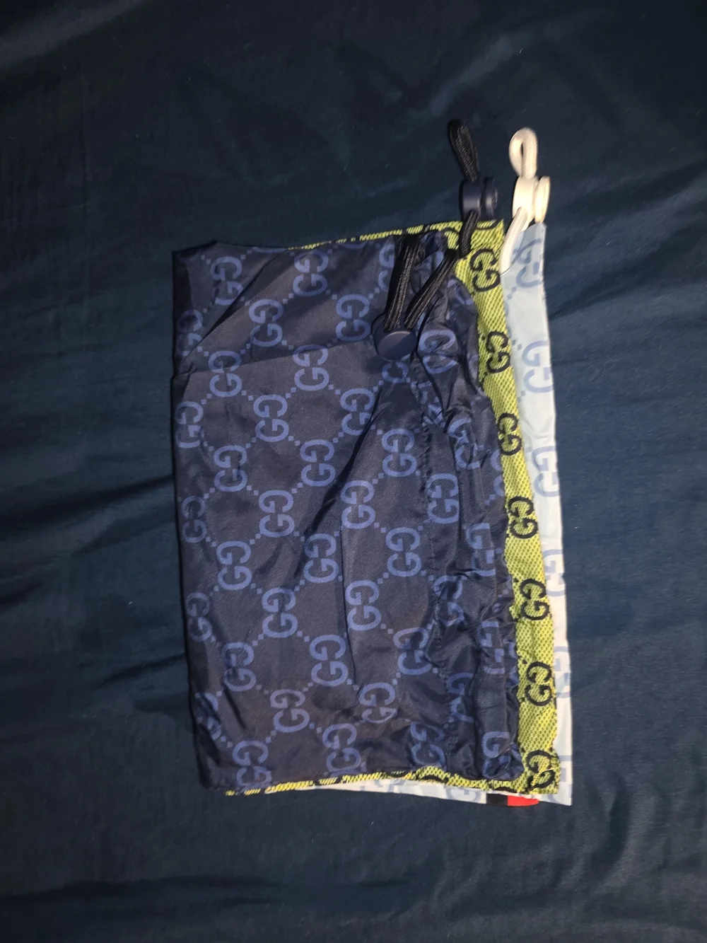Authentic GUCCI Swimwear Drawstring Pouches – Set of 3